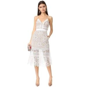 Self-Portrait floral blush midi dress